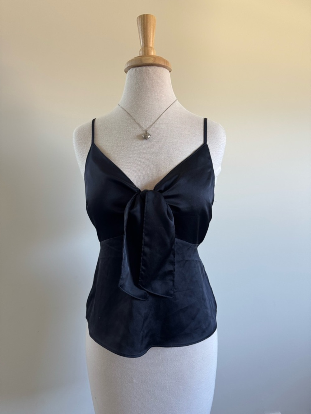 Abercrombie & Fitch Black Satin Tie-Front Camisole